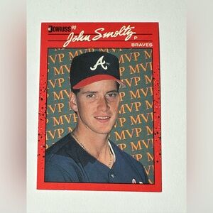 Donruss 1990 John Smoltz Braves Baseball Trading Card - MVP.